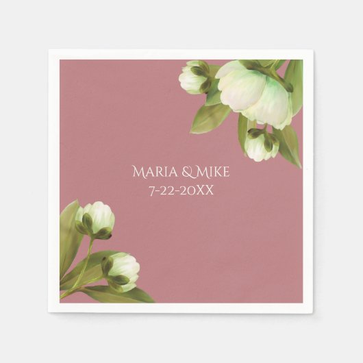 Witte volken met Dusty Blue Napkins Servet (Voorkant)