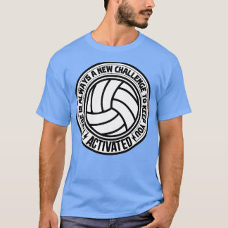 Witte volleybalspeler met gezegde tekst t-shirt