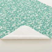 Witte vonken en groene glitter sherpa deken (3/4)