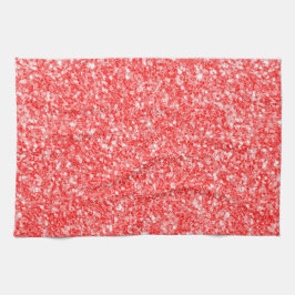 Witte vonken en rood glitterpatroon theedoek