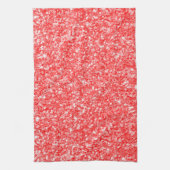 Witte vonken en rood glitterpatroon theedoek (Verticaal)