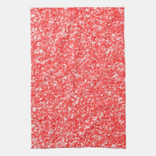 Witte vonken en rood glitterpatroon theedoek