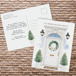 Witte voordeur bewegende aankondiging briefkaart