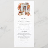 Witte voordeur herfst bruiloft menu (Voorkant)