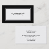 Witte voorgrond zwarte grenzen visitekaartje (Voorkant / Achterkant)