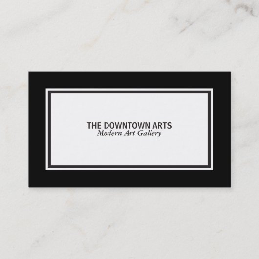 Witte voorgrond zwarte grenzen visitekaartje (Voorkant)