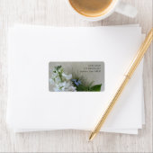 Witte voorraad met nigellabloemen etiket (Insitu)