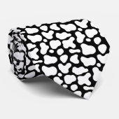 Witte vormen op een zwarte achtergrond patroon stropdas (Opgerold)