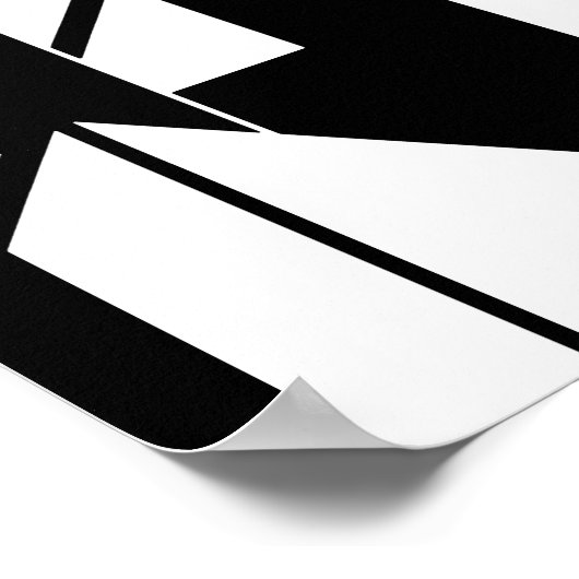 Witte vormen op zwarte MCM Abstracte kunst Poster (Hoek)