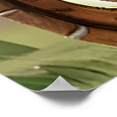 Witte vos in groene kleding | AI Art Poster (Hoek)