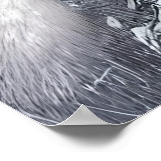 Witte vos in het witte bos | AI Art Poster (Hoek)