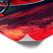 Witte vos met gitaar | AI Art. Poster (Hoek)