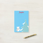 Witte vos winter wonderland post-it® notes (Op bureau)