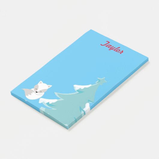 Witte vos winter wonderland post-it® notes (Schuin)