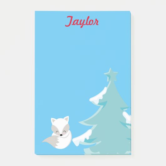 Witte vos winter wonderland post-it® notes (Voorkant)