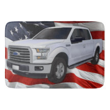 Witte vrachtwagen Amerikaanse vlag