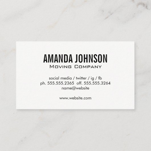 Witte vrachtwagen | Verhuisdozen Visitekaartje (Achterkant)