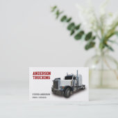 witte vrachtwagenchauffeur visitekaartje (Staand voorkant)