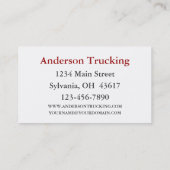 witte vrachtwagenchauffeur visitekaartje (Achterkant)