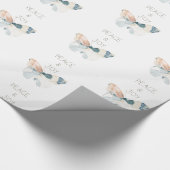 Witte vrede en vreugde vlinder cadeaupapier (Hoek)