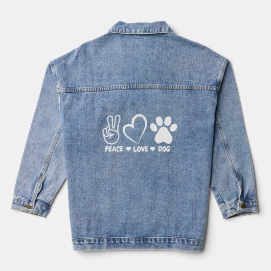 Witte Vrede Liefde Hond Denim Jacket (Achterkant)