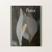 Witte Vrede Lily Botanische Bloemen Fotografisch Legpuzzel (Verticaal)