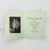 Witte Vrede Lily Botanische Bloemen Sympathie Kaart (Binnen)