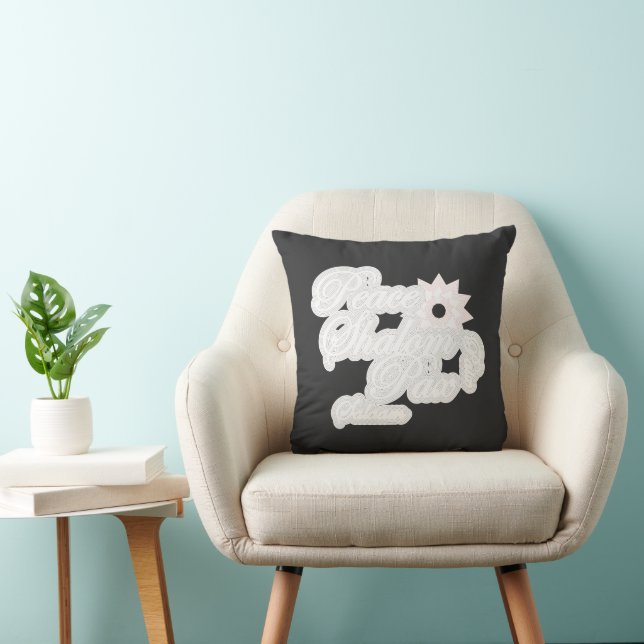 Witte Vrede Shalom Typography Kunst Kussen (Stoel)