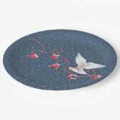 Witte vredesdop met vredige tekst papieren bordje (Gekanteld)