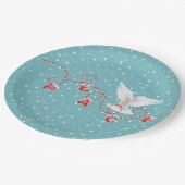 Witte vredesdop met vredige tekst papieren bordje (Gekanteld)