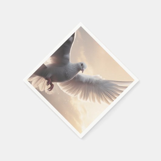 witte vredesduif servet (Hoek)