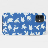 Witte vredesduiven op blauwe achtergrond Case-Mate iPhone case (Achterkant (horizontaal))