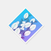 Witte Vredeslelie Illustratie Bleekblauw Paars Servet (Hoek)