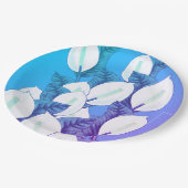 Witte Vredeslelie Illustratie Bord Blauw Paarse (Gekanteld)