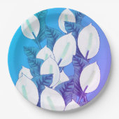 Witte Vredeslelie Illustratie Bord Blauw Paarse (Voorkant)