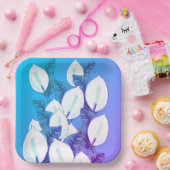 Witte Vredeslelie Illustratie Bord Blauw Paarse (Feest)