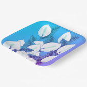 Witte Vredeslelie Illustratie Bord Blauw Paarse (Gebogen)