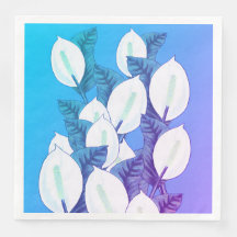 Witte Vredeslelie Illustratie Bord Blauw Paarse