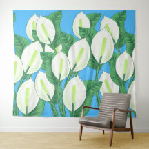 Witte vredesleugens op bleek blauw achtergrondweef