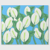 Witte vredesleugens op bleke blauwe achtergrond cadeaupapier (Vlak)