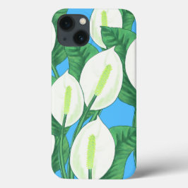 Witte vredesleugens op bleke blauwe achtergrond Case-Mate iPhone case