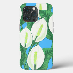 Witte vredesleugens op bleke blauwe achtergrond Case-Mate iPhone case