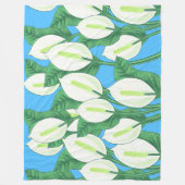 Witte vredesleugens op bleke blauwe achtergrond fleece deken (Voorkant)