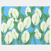 Witte vredesleugens op bleke blauwe achtergrond fleece deken (Voorkant (Horizontaal))