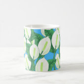 Witte vredesleugens op bleke blauwe achtergrond koffiemok (Center)