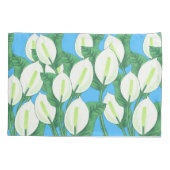 Witte vredesleugens op bleke blauwe achtergrond kussensloop (Achterkant)