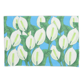 Witte vredesleugens op bleke blauwe achtergrond kussensloop