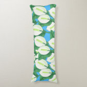 Witte vredesleugens op bleke blauwe achtergrond lichaamskussen (Voorkant Verticaal)