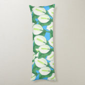 Witte vredesleugens op bleke blauwe achtergrond lichaamskussen (Achterkant (Verticaal))