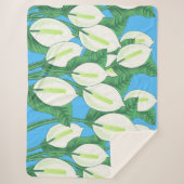 Witte vredesleugens op bleke blauwe achtergrond sherpa deken (Voorkant)